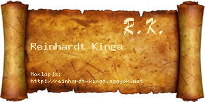 Reinhardt Kinga névjegykártya